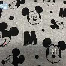 100X160 м Микки Минни трикотажные хлопчатобумажные ткани мультфильм печати лоскутное DIY одежда для малышей материал вышитая Футболка рубашка