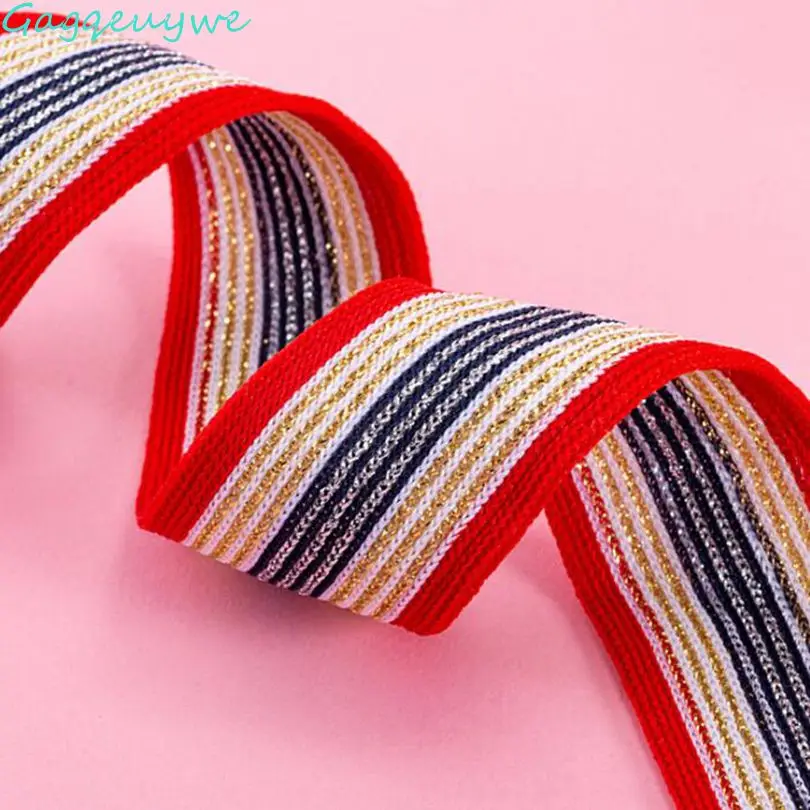 

Gagqeuywe wide 3.0cm multi-color gold and silver onion knit belt pants side ribbons clothing apparel polyester accessories