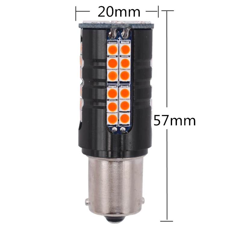 Leites 2pcs High brightness chip Car led BA15S P21W Bulb 1156 3030 60smd Tail Signal Brake lamp DC12V auto turn light (6)