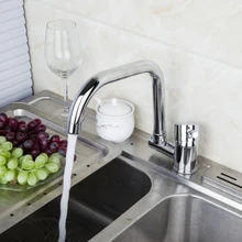Новый современный Полированный Хром Смеситель Для Кухни Одной Ручкой 360 Поворотный Сосуд Раковина Смеситель На Бортике