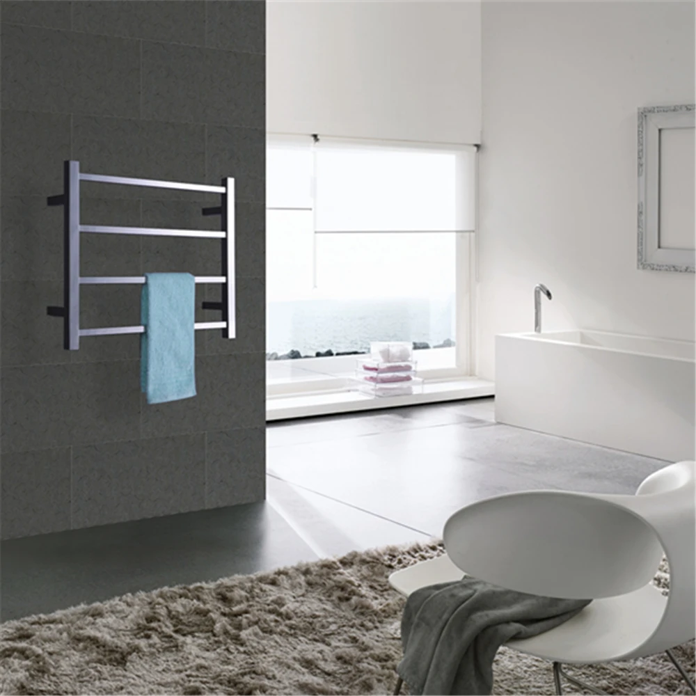 Free shipping new 304 Stainless Steel Square tube Heated Towel Rail