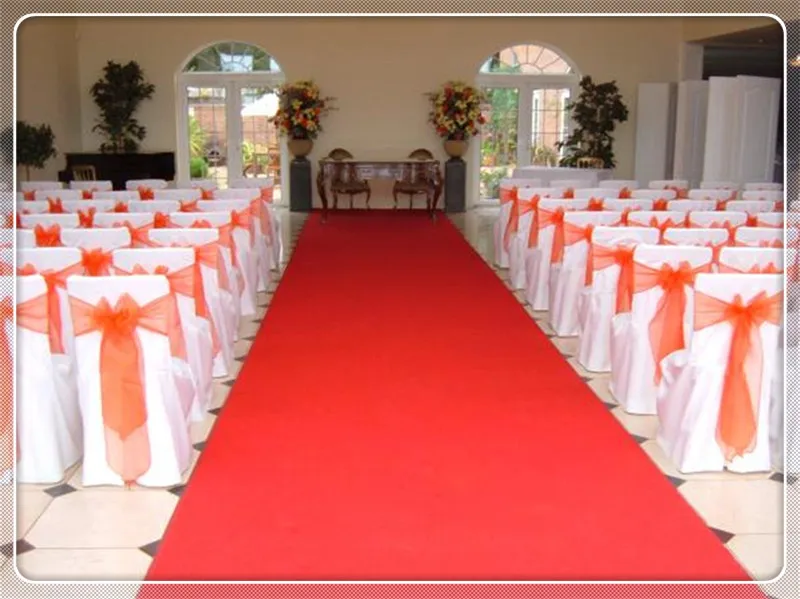 100pcs orange dining chair covers sashes chair bow banquet chair