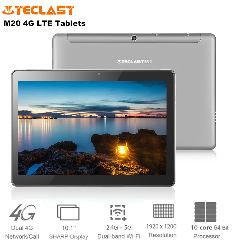 

Teclast M20 4G LET Phone Call Tablet Android 8.0 10.1 Inch MTK6797 Deca Core 4GB+64GB Tablets PC Dual Band 2.4G/5G Wi-Fi 6600mAh