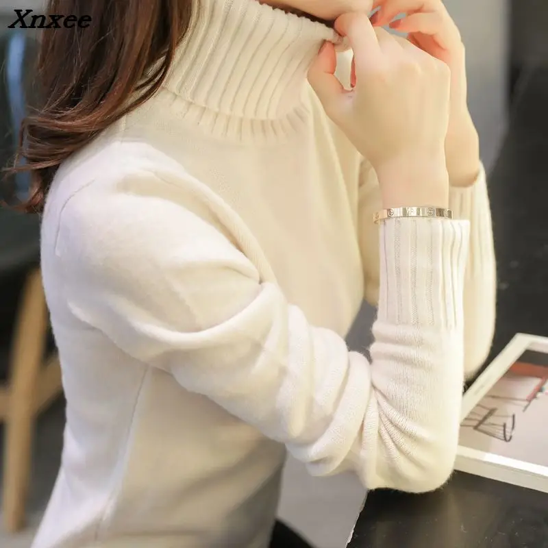 Hitz turtleneck female winter 2018 Korean long sleeved all-match bottoming sweaters Xnxee