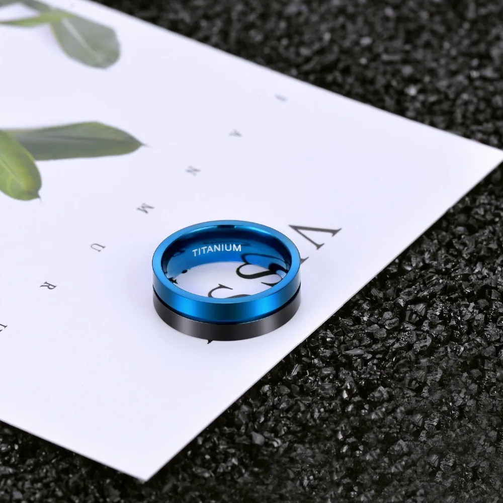 Tigrade Black Blue Titanium Ring 5mm 7mm Men Women Engagement Anel Masculino Rings For Male Wedding bague Anillos Hombre 5