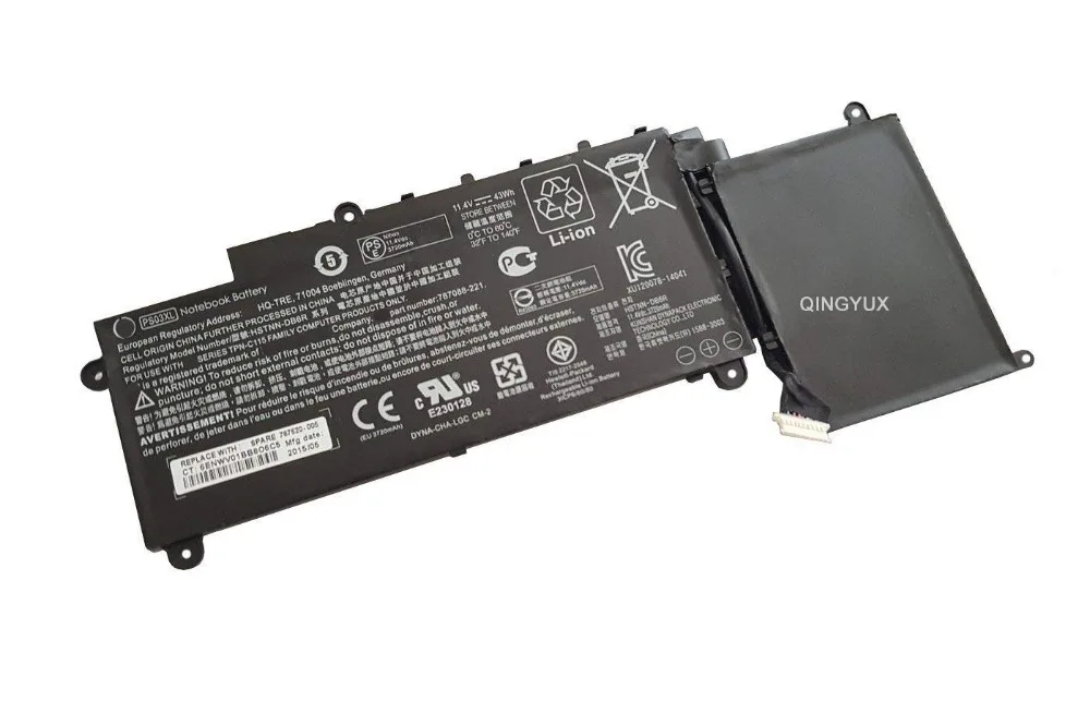 

QINGYUX PS03XL HSTNN-DB6R 787520-005 787088-241 New 11.4V 43Wh Laptop Battery for HP STREAM X360 DB6R 11-P015WM