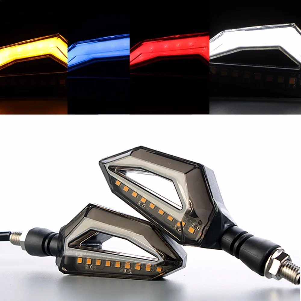 

Bostar 2pcs/set Flowing Universal Motorcycle Turn Signal Indicators 18LED Blinkers Flexible Bendable Lamp Light #281819