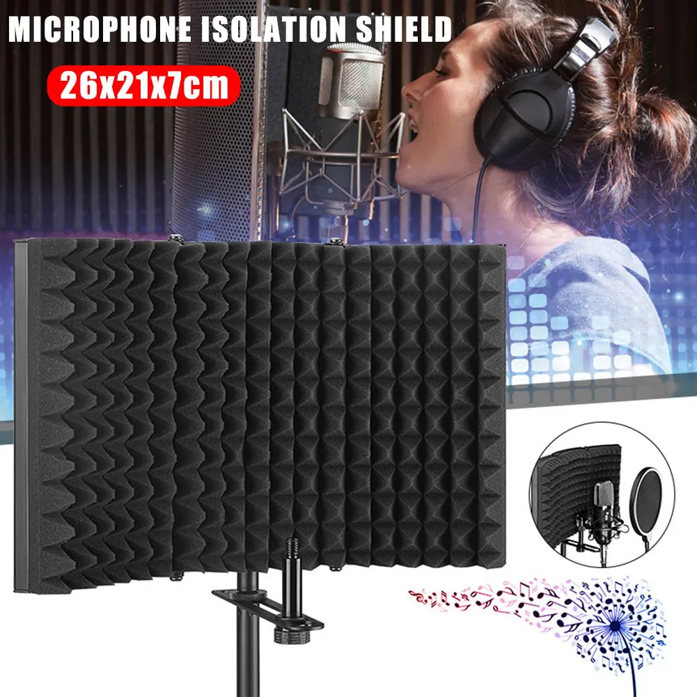 

Studio Microphone Isolation Shield Sound Absorber Recording Foam Panel SL@88