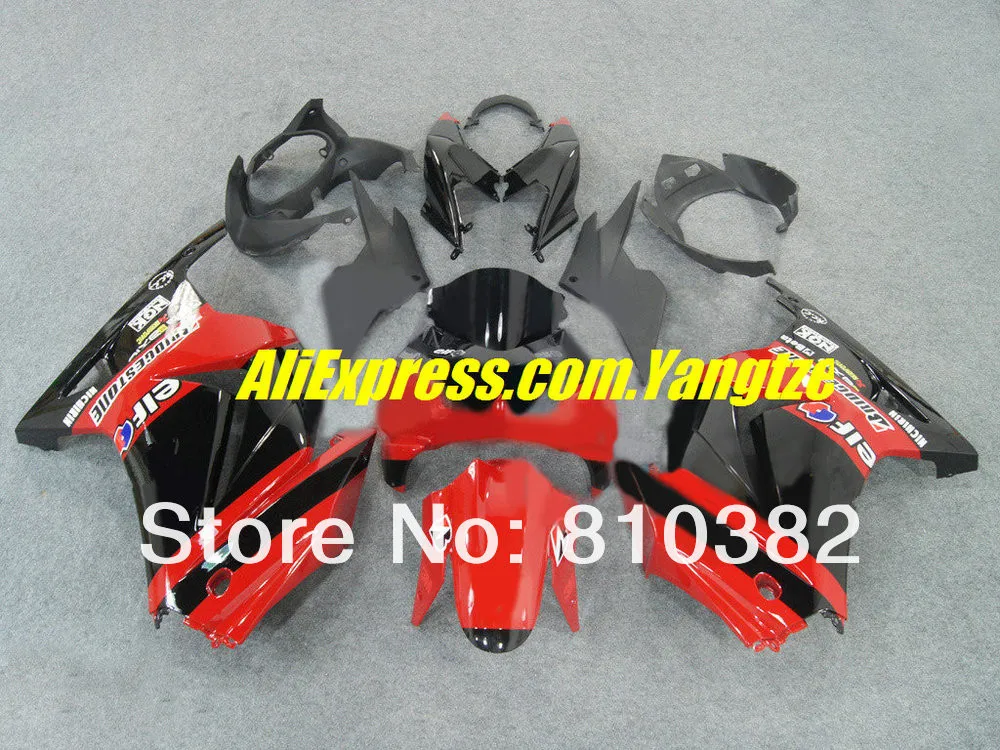 Красный черный обтекатель комплект для KAWASAKI Ninja ZX250R ZX-250R 2008 210 2012 ZX 250R EX250 08 09, 10, 11, 12, материалы для инжекционного литья комплект