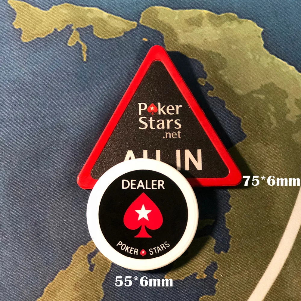 Pokerstars All In 75мм Poker Accessories Большой Размер фишки покер Poker Stars All In Poker Dealer Button