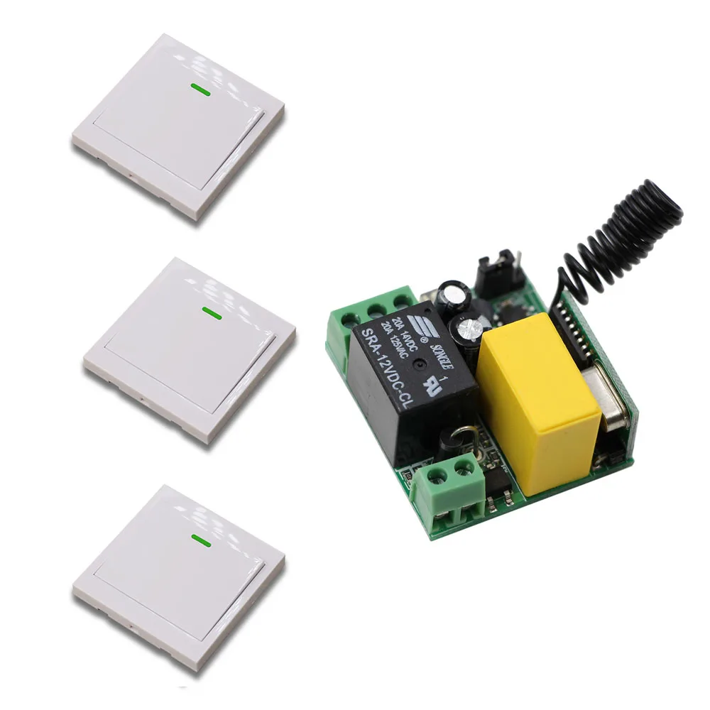 

Mini 220V 1CH 1CH 10A Wireless Remote Control Switch Receiver +86 Wall Panel Transmitter For Hall Bedroom Ceiling LED Lights