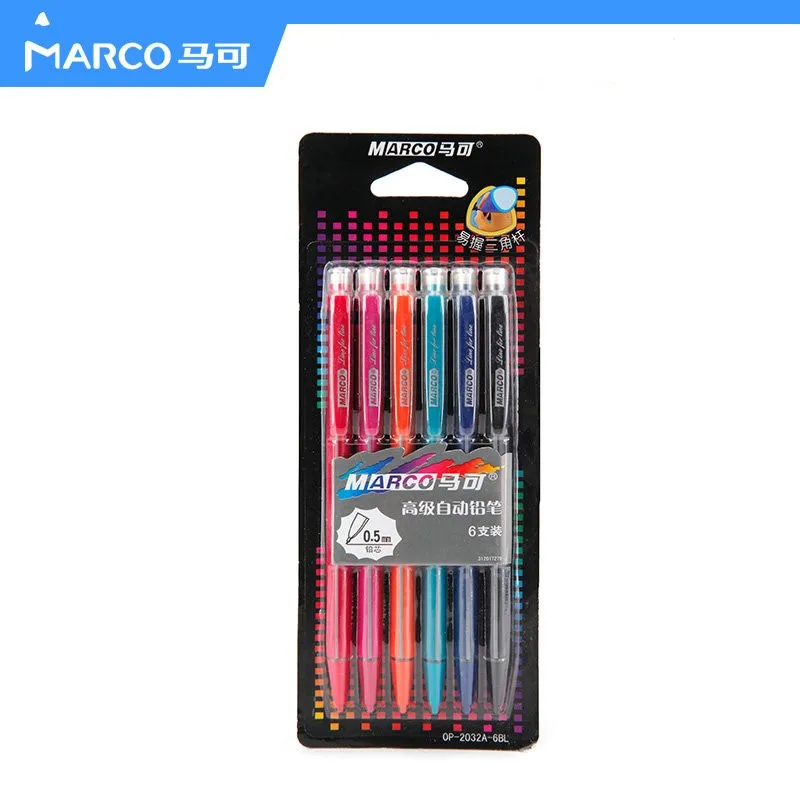 Marco автоматический механический карандаш 0,5 мм HB для детей школьные OP-//2032/2036/2039 с резиновым Absorted