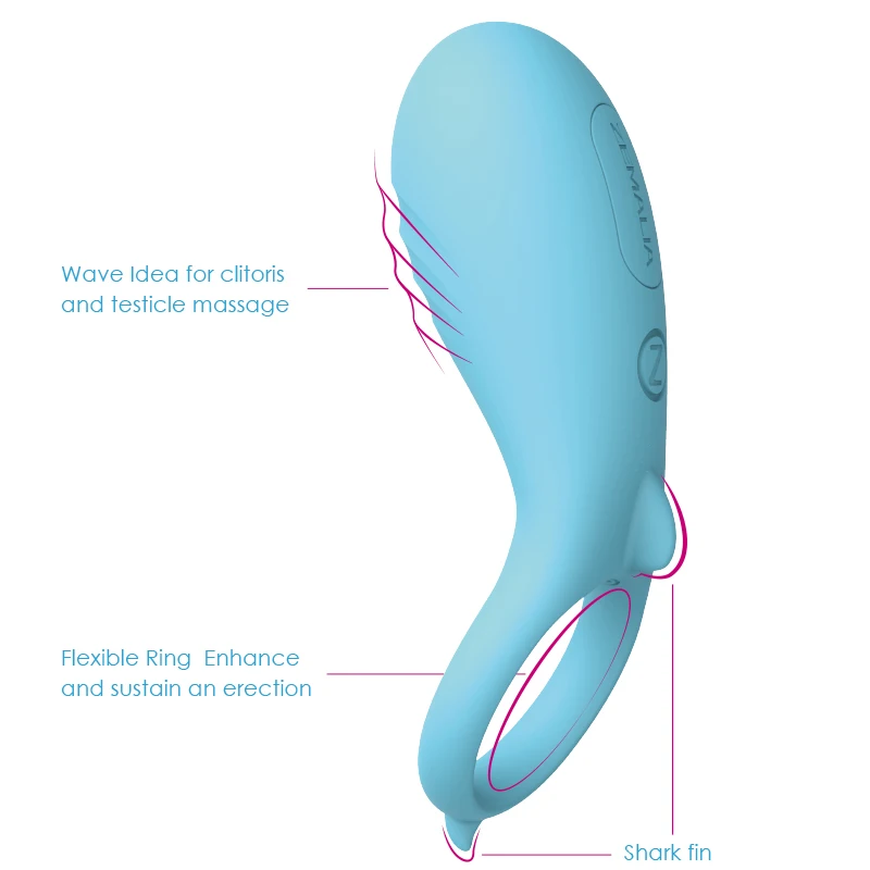 ZEMALIA Azure Soft Silicon Vibrating Cock Ring Penis Ring Vibrator Cockring Sex Toys for Men Adult Toy Sex Products for Couples