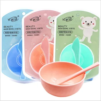 

DHL 100set DIY Facial Mask Bowl Stir Spatula Kit Silicone Face Mask Bowl Mask Mixing Stick Spoon Baby Tubs