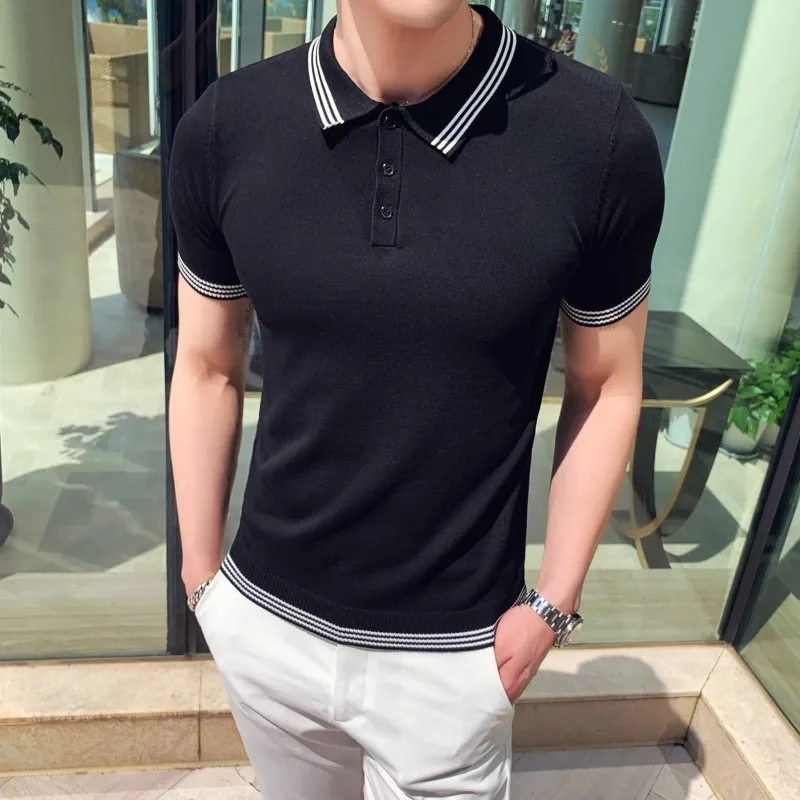2019 Nieuwe Koreaanse mannen Polo Shirt Korte Mouw Polo Shirt Mannen Slim Fit Shirt Zomer Ademend повседневное поло Para hombre 3xl-m