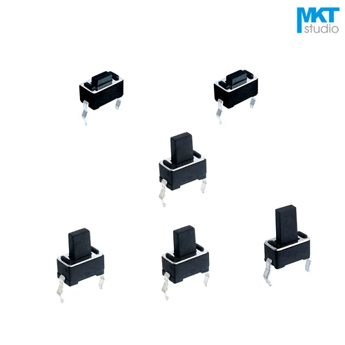 

1000Pcs 3*6*4.3/4.5/5/7/8mm Black Through Hole 2 Pins Snap-In Micro Push Button Tactile Tact Momentary Switch