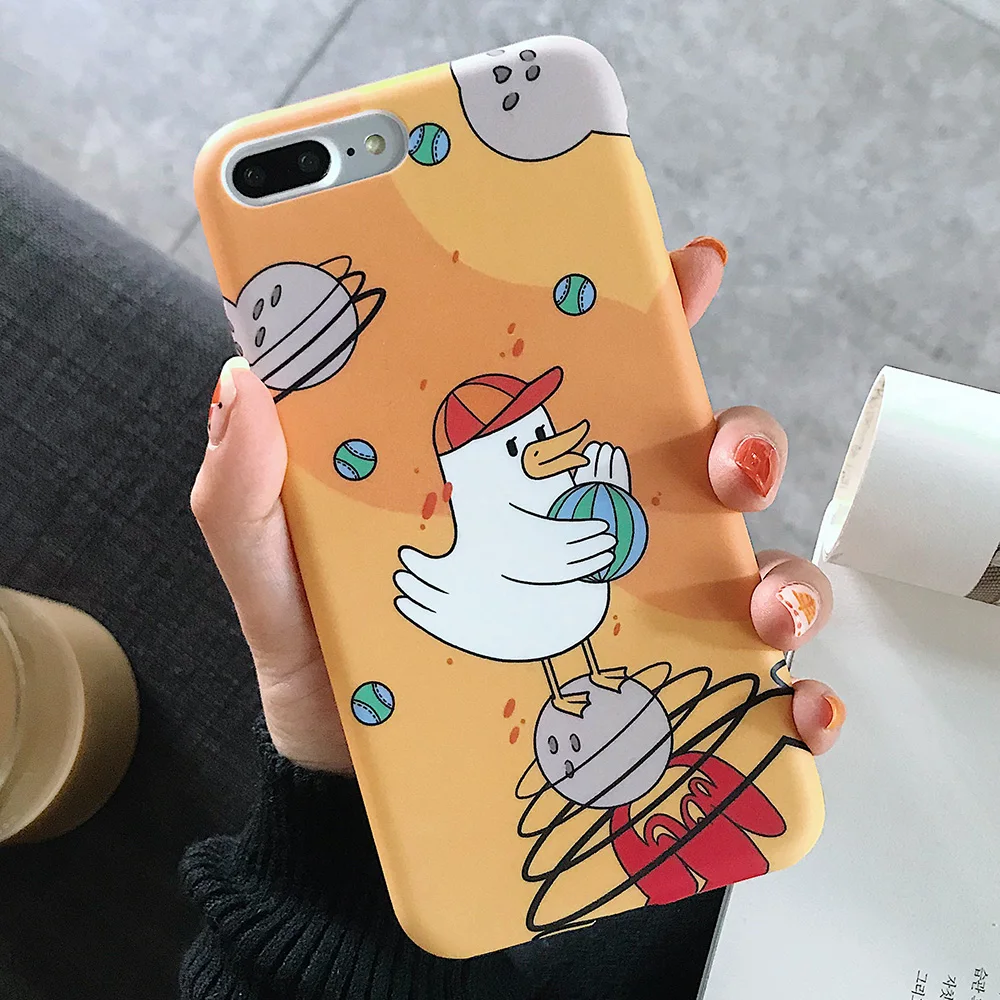 KIPX1123B_1_JONSNOW Solid Liquid Soft Silicone Case For iPhone X XR XS Max 6 6S 7 8 Plus Cases Painted Cartoon Chick Cat Pattern TPU Cover
