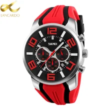 Lancardo мужские s часы лучший бренд класса люкс кварцевые часы повседневные Silcone красный бренд мужские наручные часы Дата мужские часы Relogio Masculino