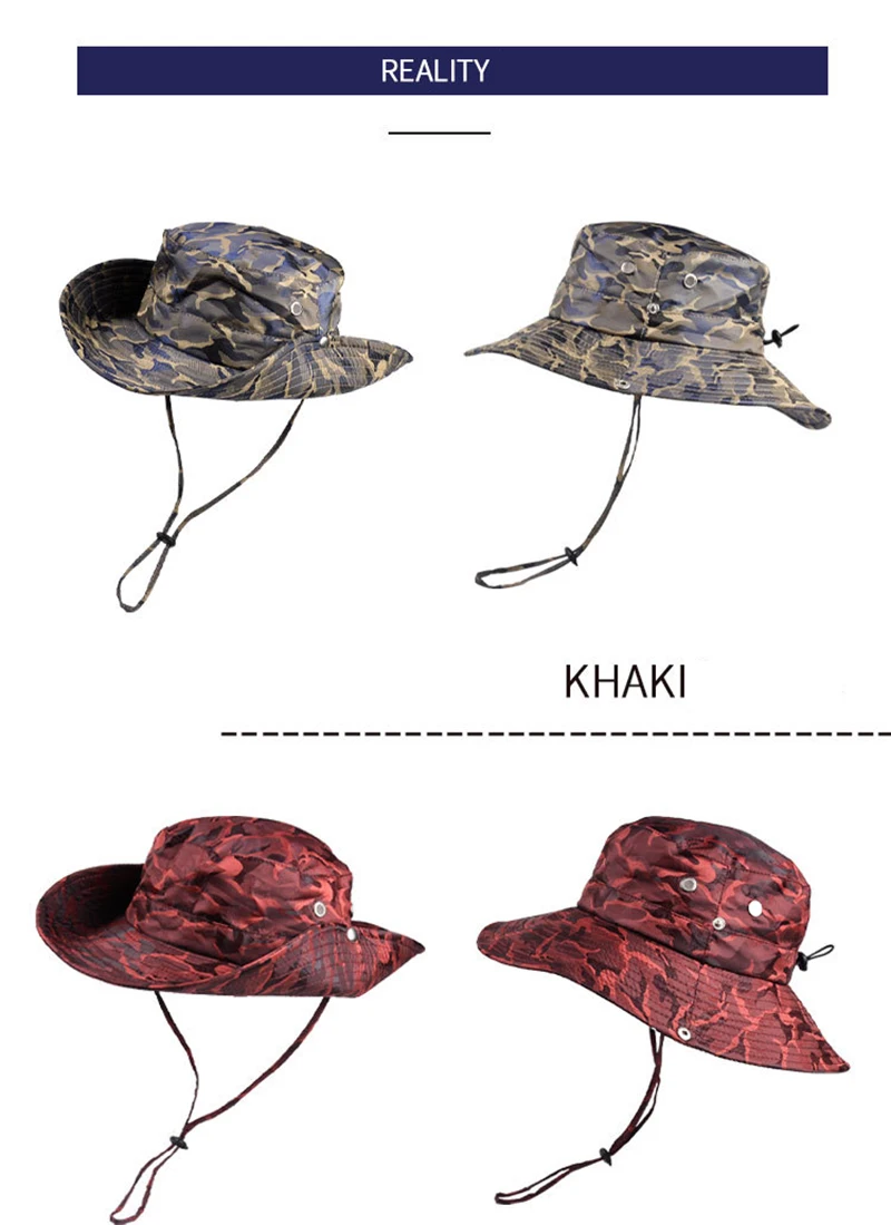 Мужская и женская камуфляжная шляпа Boonie, летний военный, камуфляж, охота, шляпа для путешествий, солнцезащитная Кепка, Панама, Стильные Шапки для рыбака NZ093