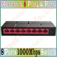 Mercury SG108M сеть 8 портов гигабитный настольный коммутатор 1000 Мбит/с гигабитный коммутатор для сети Ethernet, концентратор локальной сети полный/полудуплексный обмен Пром