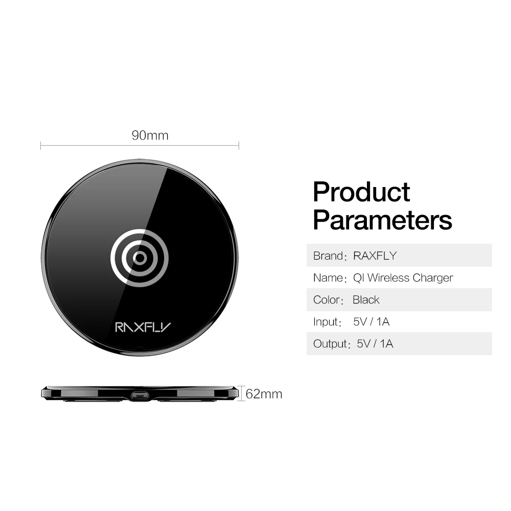 RAXFLY Wireless Charger Adapter For iPhone X Qi Wireless Charger Pad For Samsung Galaxy Original Wireless Charger Charging Dock