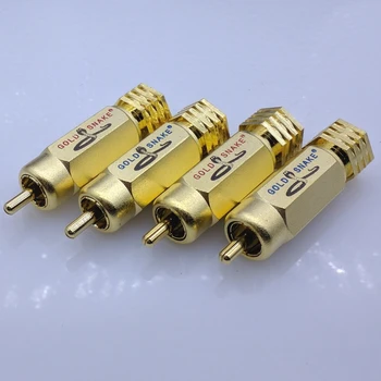 

Free shipping High Quality gold snake RCA plug connector adapter Gold plated rca connector 4pcs/lot