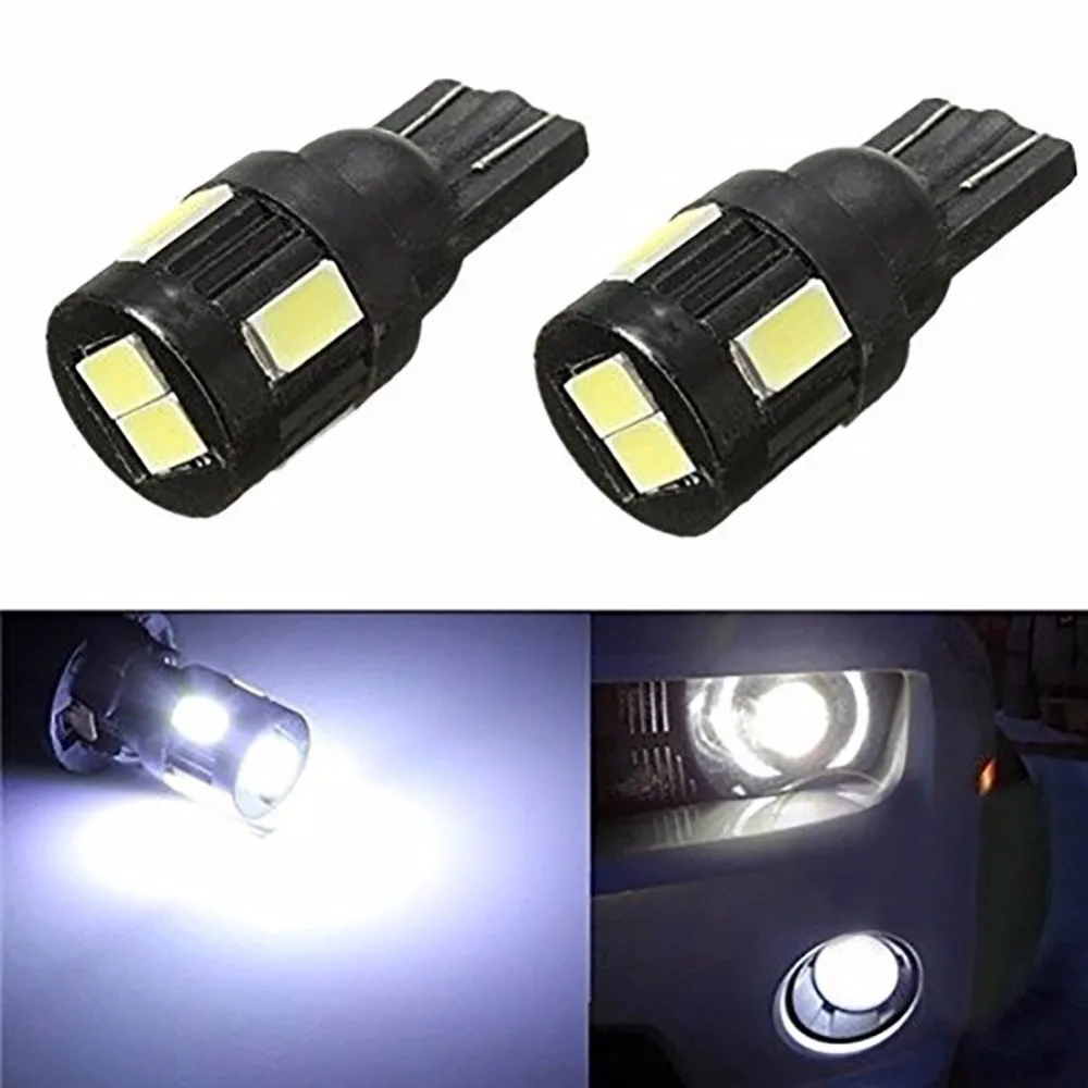 SunTur T10 W5W 6 светодиодный 5630 SMD 1,6 Вт белый авто источник света сбоку Клин номерных лампа