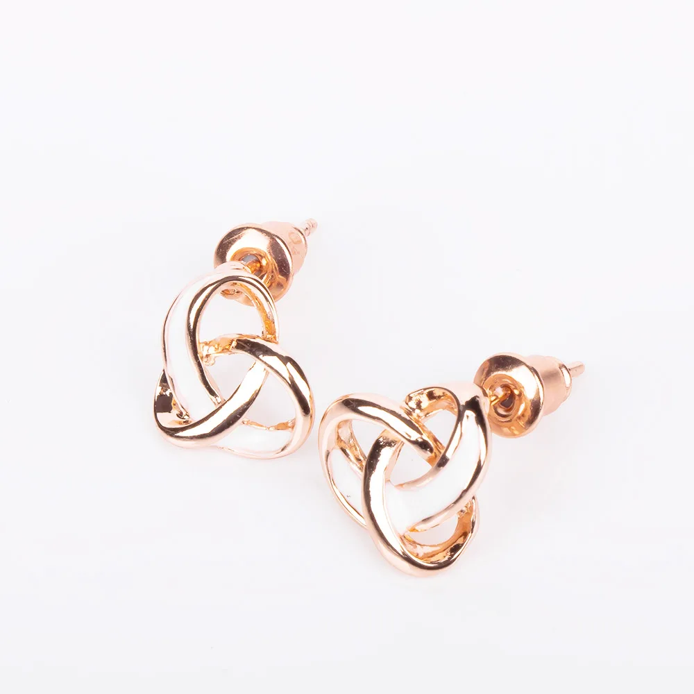 

1 Pair Elegant Rose Gold Cross Stud Earrings Fashion Women Jewelry Gifts Trendy Delicate Unique Design Cross Twist Knot Earrings
