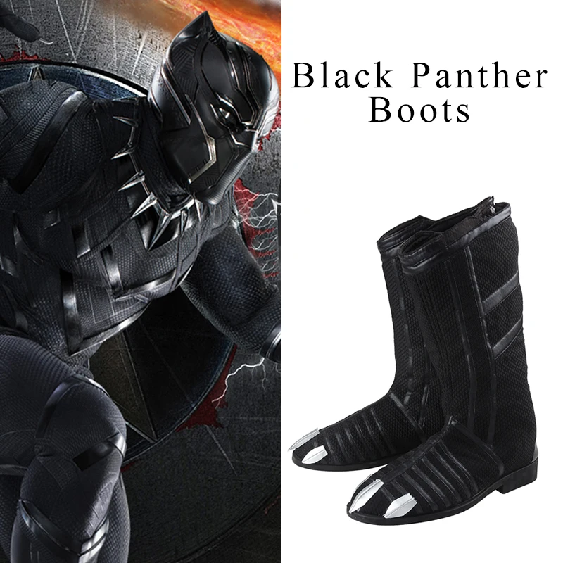 Black Panther Cosplay Boots Hot Movie Captain America Black Panther Cosplay Boots Hot Movie Captain America