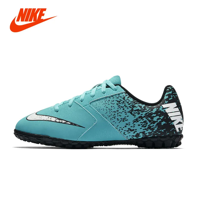 Original NIKE JR NIKE BOMBAX TF Soccer Shoe Boy Kids Indoor Outdoor Football Shoe Running Sport