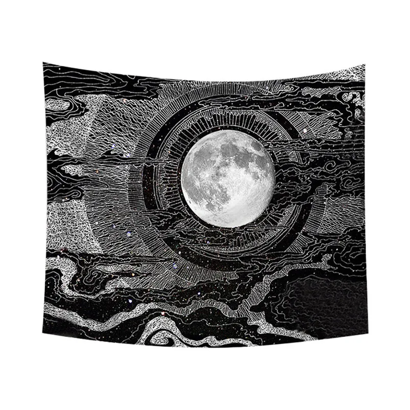 Sun Moon Tapestry Psychedelic Celestial Tarrot Hippie Hippy Polyster Tapestry Wall Hanging Throw Bedspread Beach Towel H05 (2)