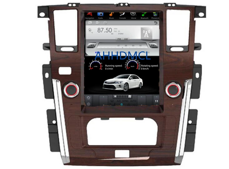 Clearance Car PC PAD Tesla Style Multimedia Player Android 7.1 GPS For Nissan Patrol Auto Air Conditioning Edition 2010 2011 2012 2013~Up 1