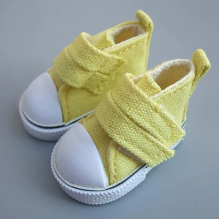 5 см кукольная обувь Джинсовая парусиновая мини-игрушка обувь 1/6 Bjd для русского украшения ручной работы кукольные снежники - Цвет: Yellow A