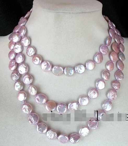 

shipping>>>>freshwater pearl violet coin 10-11mm necklace 45