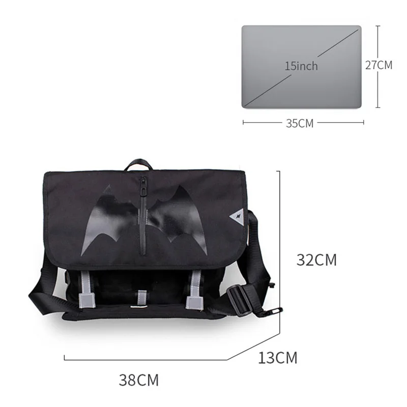 Новая Большая мужская велосипедная сумка-мессенджер с рисунком летучей мыши, мужские сумки для скейтборда, ноутбука, велосипеда, Мужская нейлоновая сумка на плечо, Bolso Bicicleta XA220ZC