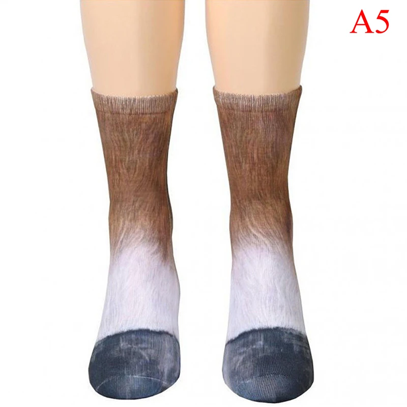 Харадзюку кавайные хлопковые носки с принтом забавной собаки, лошади, свинки, кошки, лапы детские носки с объемными рисунками животных - Цвет: A5