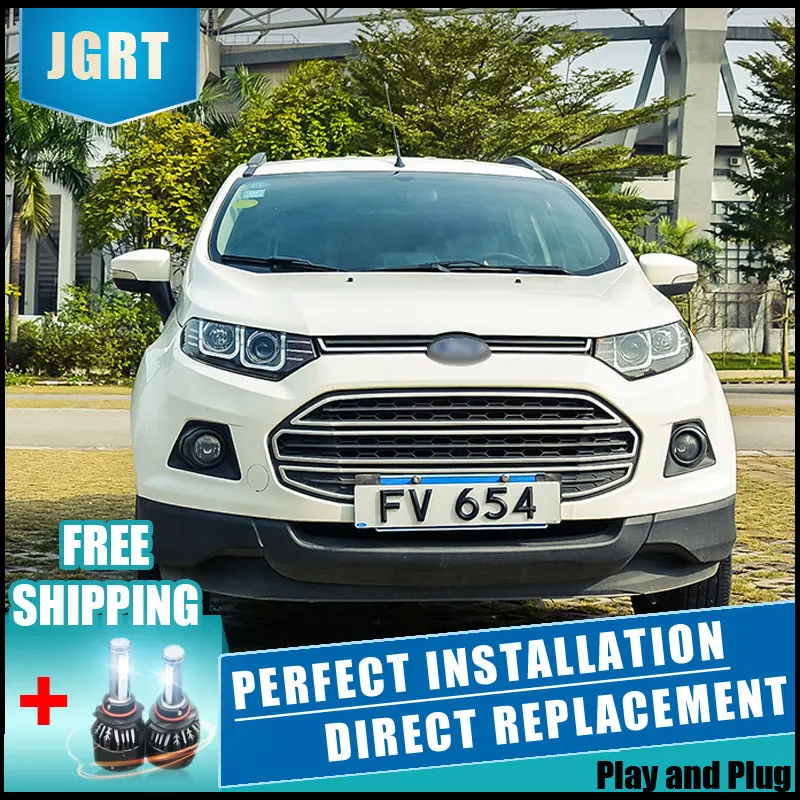  2PCS LED Headlights For Ford Ecosport 13-17 Car Led Lights Double Xenon Lens Car Accessories Daytim - 32906353811