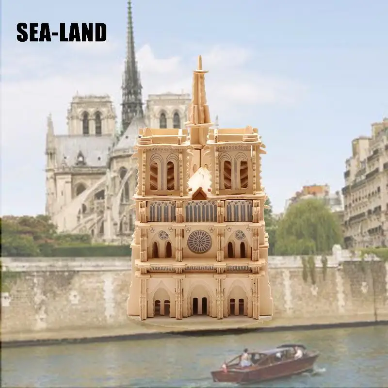 World/'s Great Architectures Notre Dame de France 3D Puzzle Family Assembly Toy