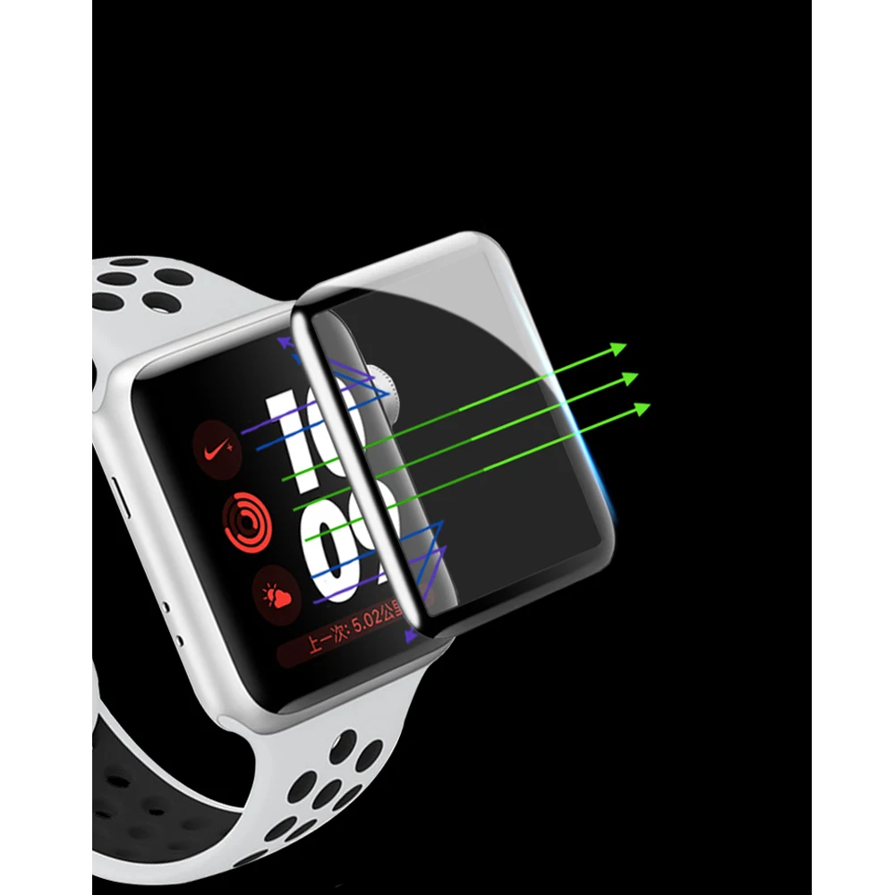 Полноразмерная закаленная пленка для apple watch band 44 мм 40 42 38 iwatch 5 4 3 2 1 4D изогнутая