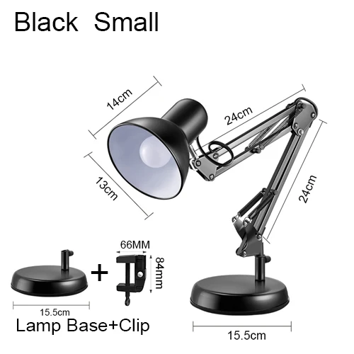 Black Small Clip Современные гибкие настольные лампы Железный кабинет/компьютерный светильник s светильник для чтения длинный поворотный стол черный/белый/красный светодиодный Настольный светильник - Цвет корпуса: Black Small Clip