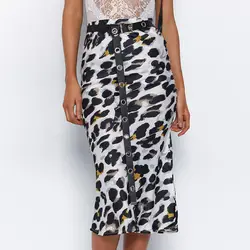 Женские сексуальные леопардовые юбки с принтом 2019 новые с высокой талией офисные юбки женские модные повседневные элегантные тонкие юбки
