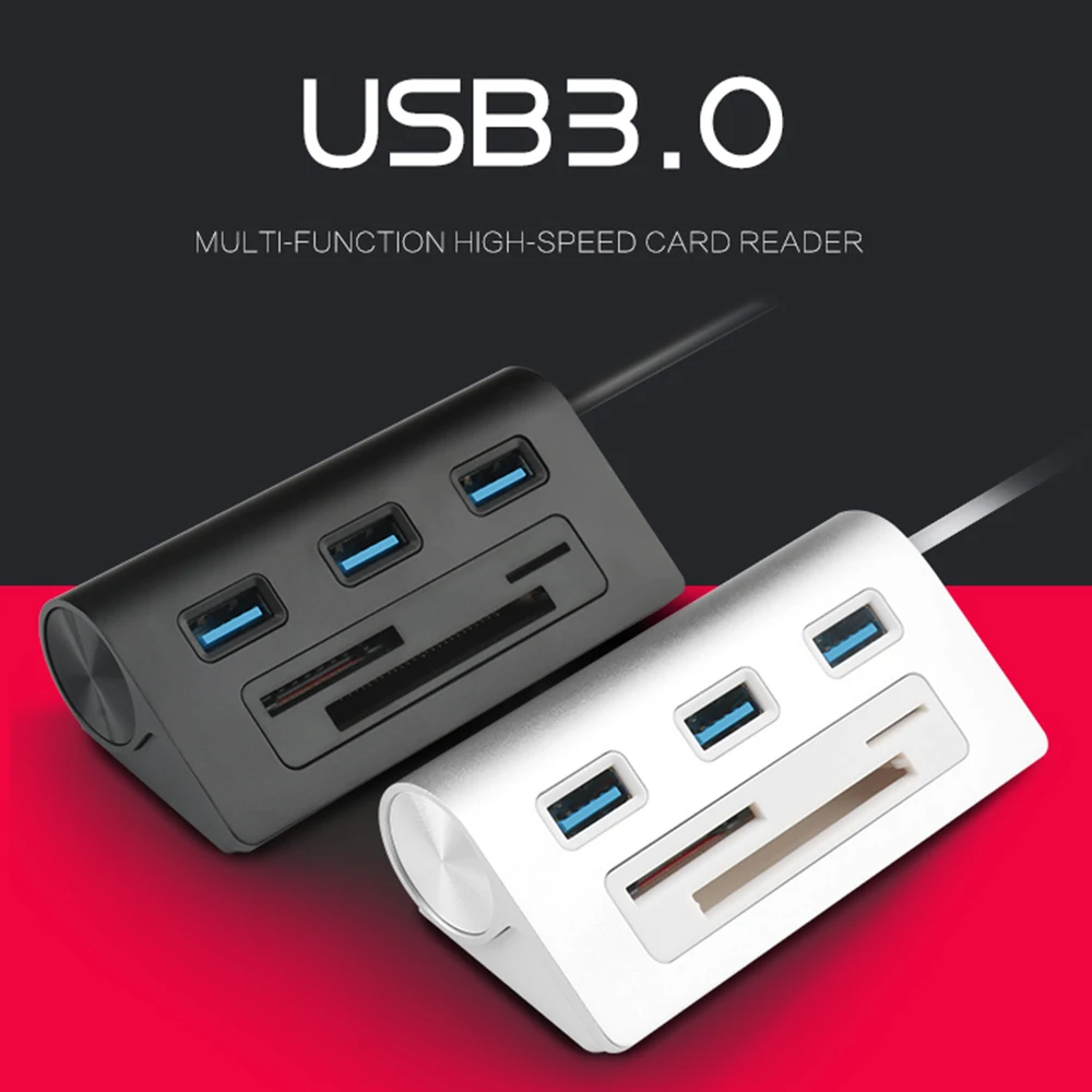 Rocketek multi usb 3.0 hub 3 port Aluminum adapter splitter SD/TF CF Card Reader for MacBook computer laptop accessories