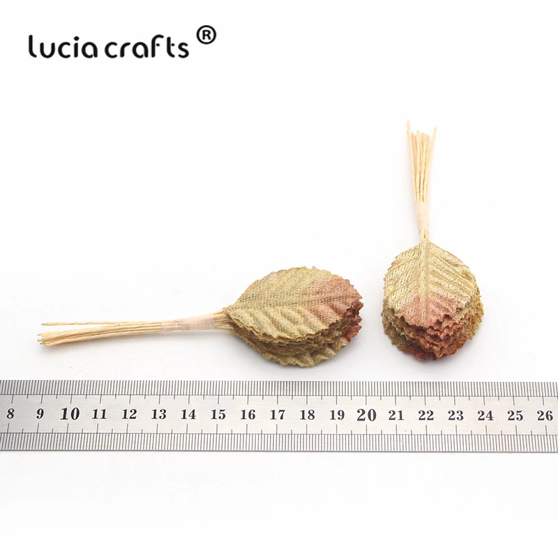 Lucia crafts, 24 шт./лот, искусственные листья, цветы для букета, венки, сделай сам, для дома, вечерние, свадебные украшения, аксессуары A0705