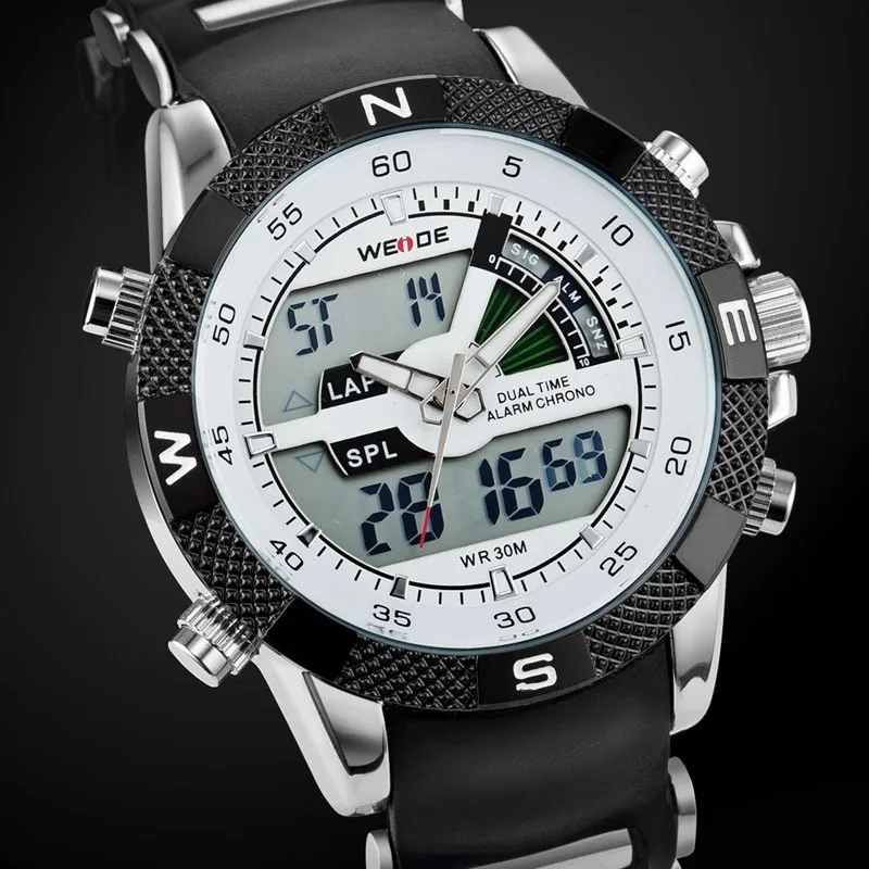 Relogio Masculino, люксовый бренд, WEIDE, мужские спортивные часы, мужские кварцевые цифровые светодиодный часы, мужские армейские военные водонепроницаемые наручные часы