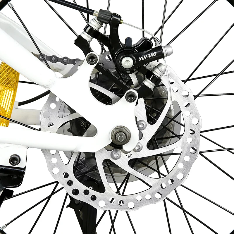 Discount 20 inch 7 Speed Foldable bicycle Unisex Double Disc brake High carbon steel Bow design frame Folding bike 3