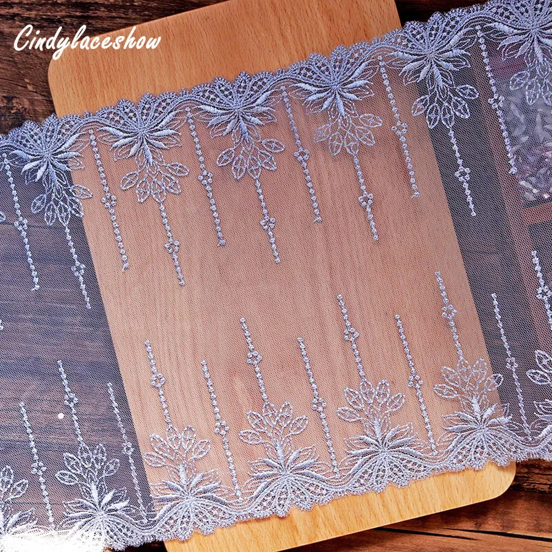 

11Meter 23cm Width Mesh Embroidered Lace Trim Ribbon Fabric Sewing Materials Dress Garment Bedding Set Home Textile Decorations