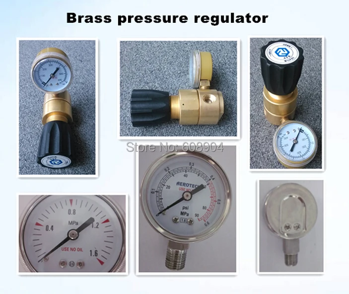 Латунь один 600psi выходной манометр 1/" NPT вторичная гелиевая трубка для газа редуктор регулятора давления