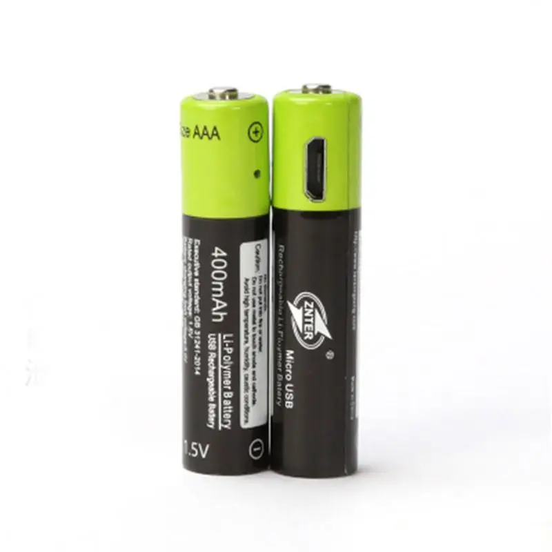 Перезаряжаемая батарея AAA Znter 600 мАч Mirco USB 1 5 в перезаряжаемая литий полимерная с
