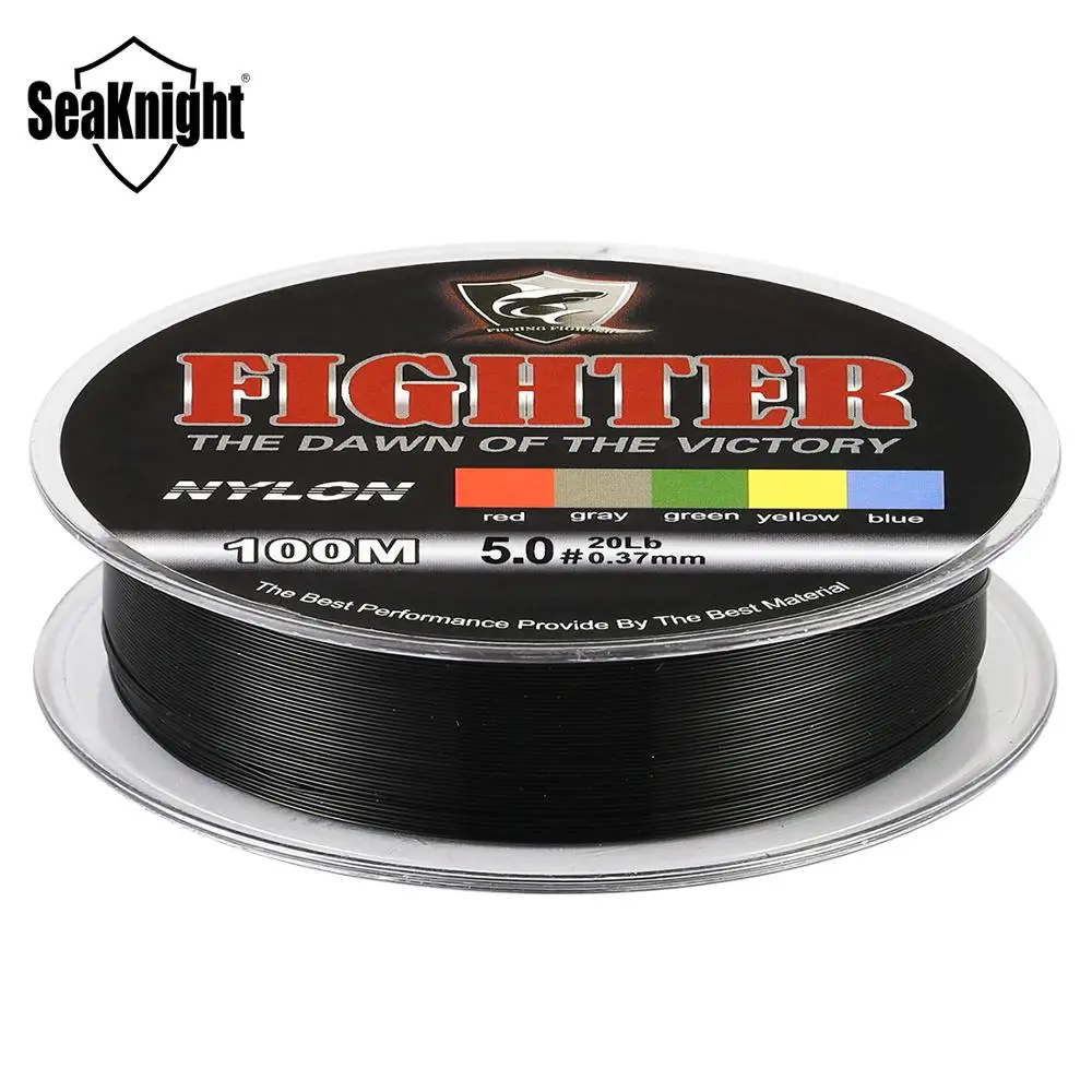 Seaknight Fighter 100 м нейлоновая рыбалка моноволоконная леска рыболовная нейлоновая линия японский материал супер сильный для ловли карпа 2-35lb