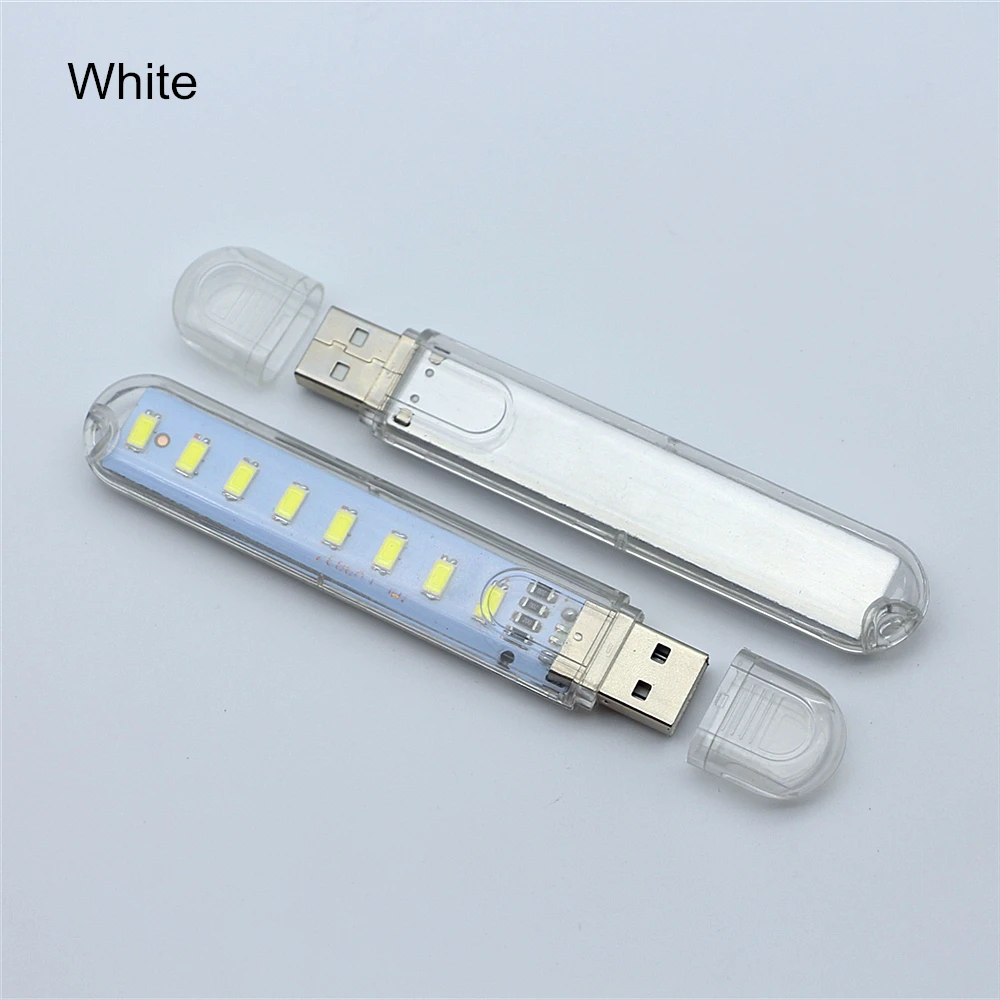 Mini 5V USB LED Book Night Light 8LEDs 4W Camping Lamp Reading Bulb For Laptop PC Computer Notebook Mobile Power Bank Charger